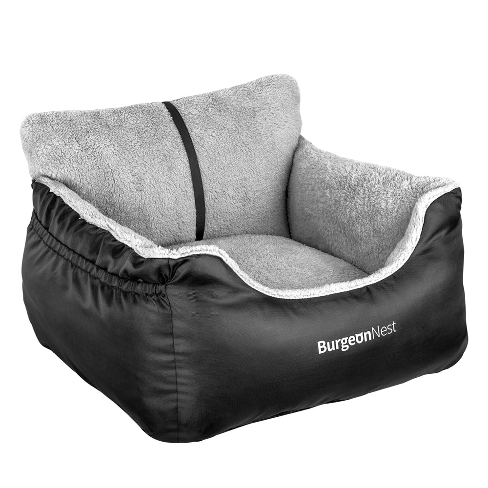 BurgeonNest dog car seat includes clip-on leash compatibility for added safety.