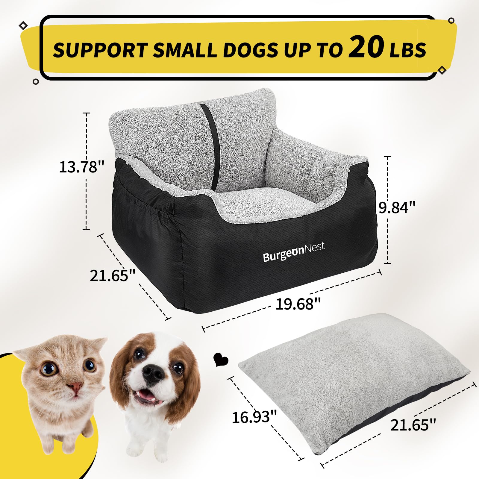 BurgeonNest dog car seat cover is washable for easy cleanliness.