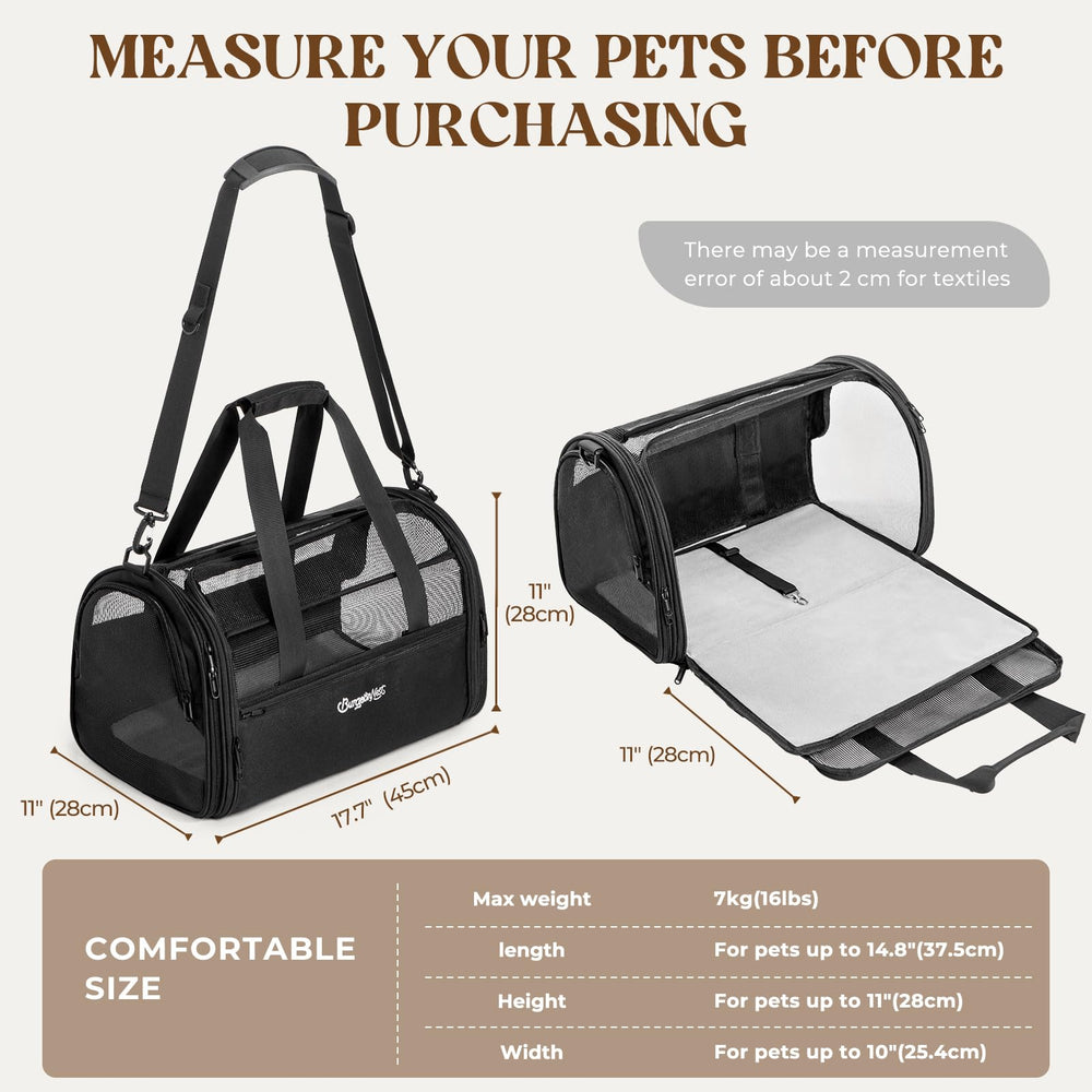 BurgeonNest expanded cozy pet bed within the carrier for restful travel