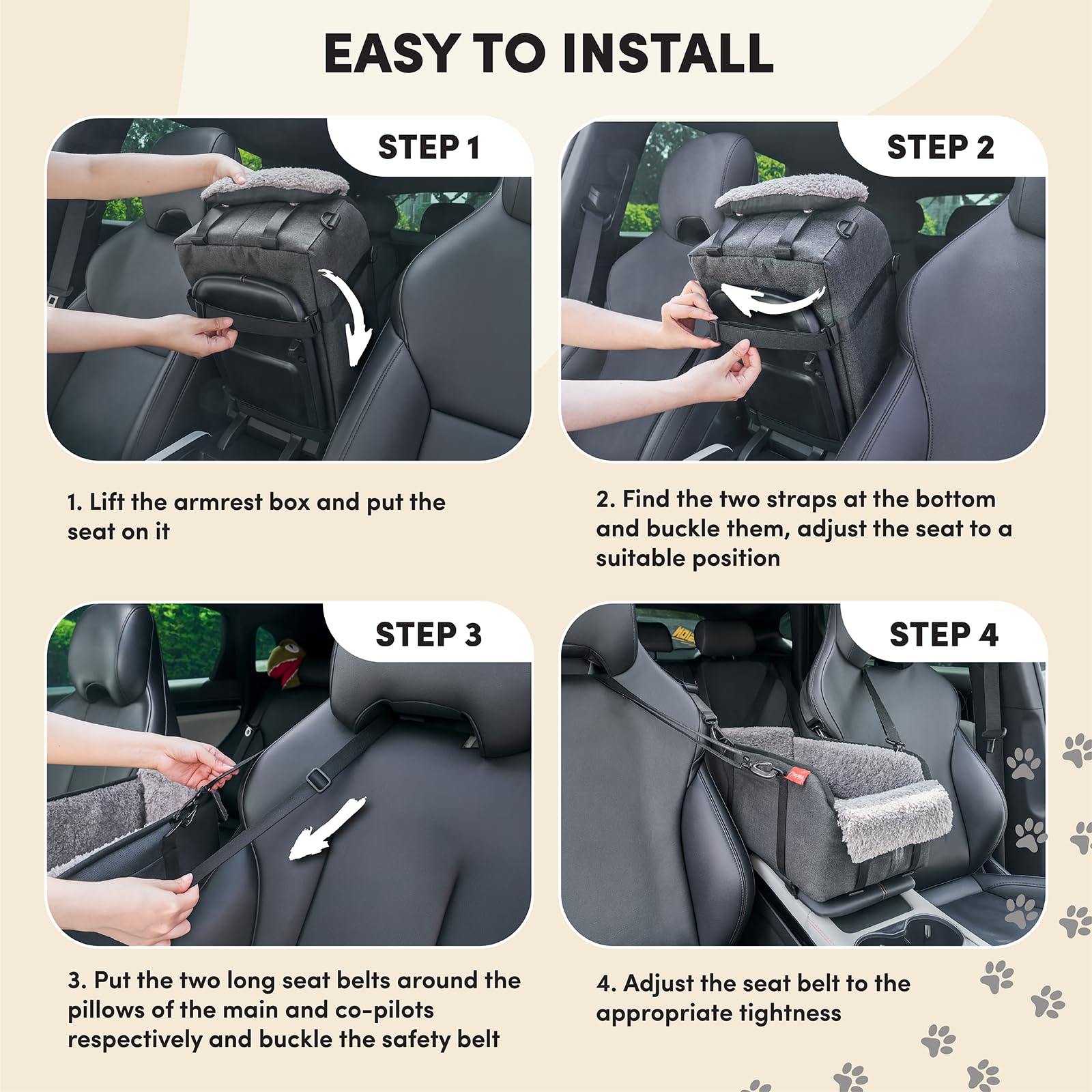 BurgeonNest grey road-ready pet seat demonstrates road-use comfort