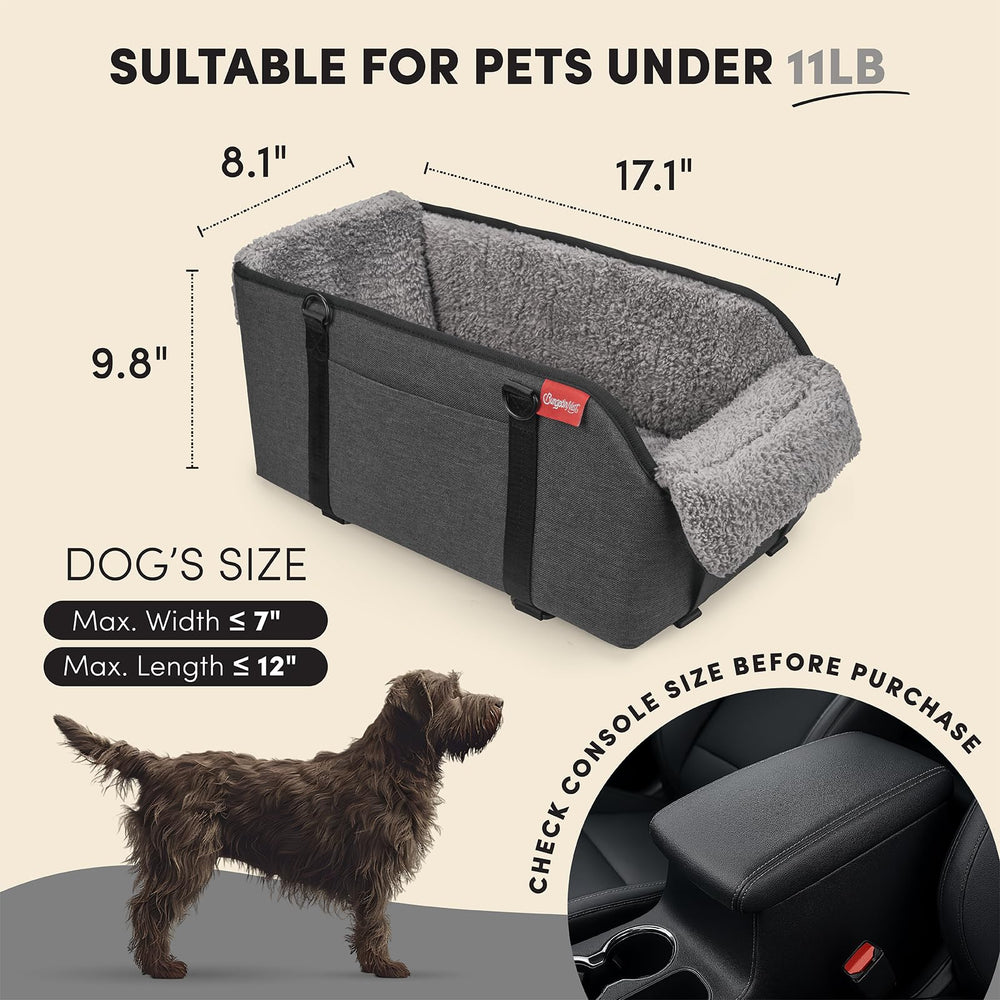 BurgeonNest dog car seat highlights secure strap system for stability on rides