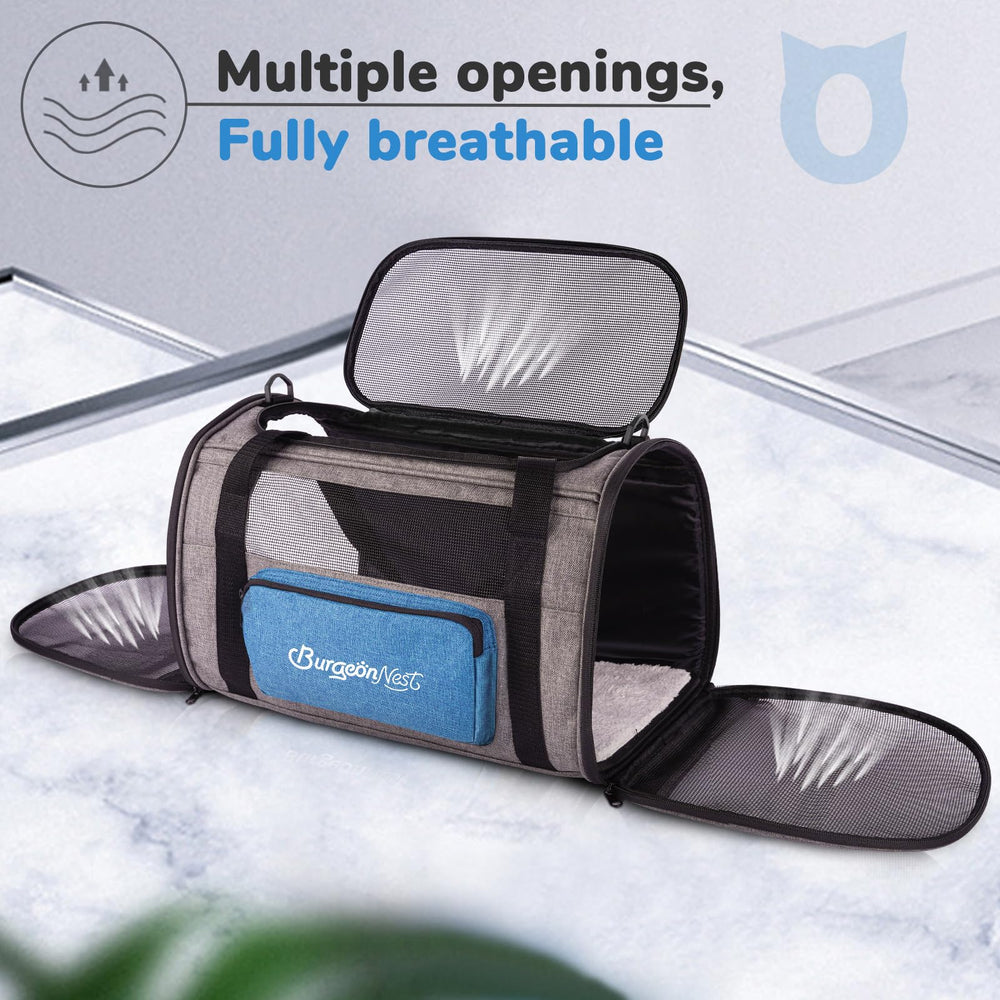 BurgeonNest anti-slip zippers prevent pet escape during trips.