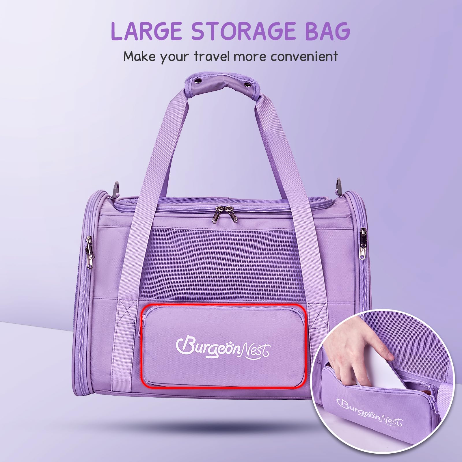 BurgeonNest secure zipper system prevents pet escapes during transit