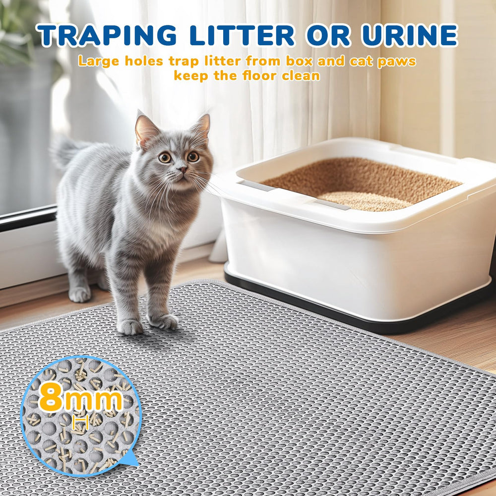 BurgeonNest cat litter mat 3-side opening design simplifies cleaning and maintenance.