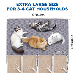 BurgeonNest cat litter mat multi-cat setup coverage shows one mat for 3-4 boxes.