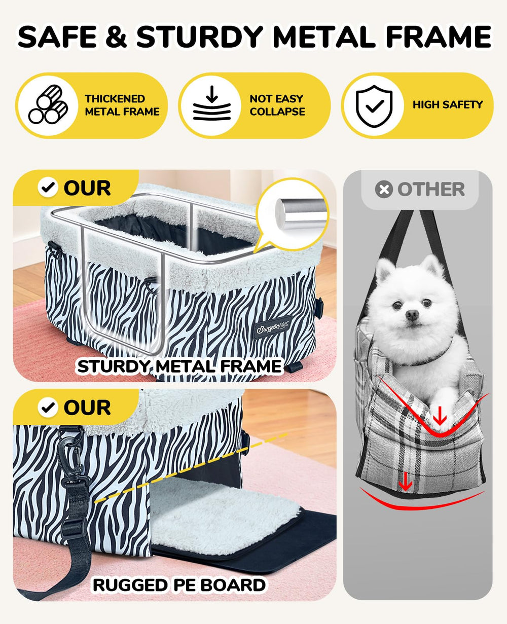 BurgeonNest compact seat fits small dogs up to 11 lbs for cozy rides