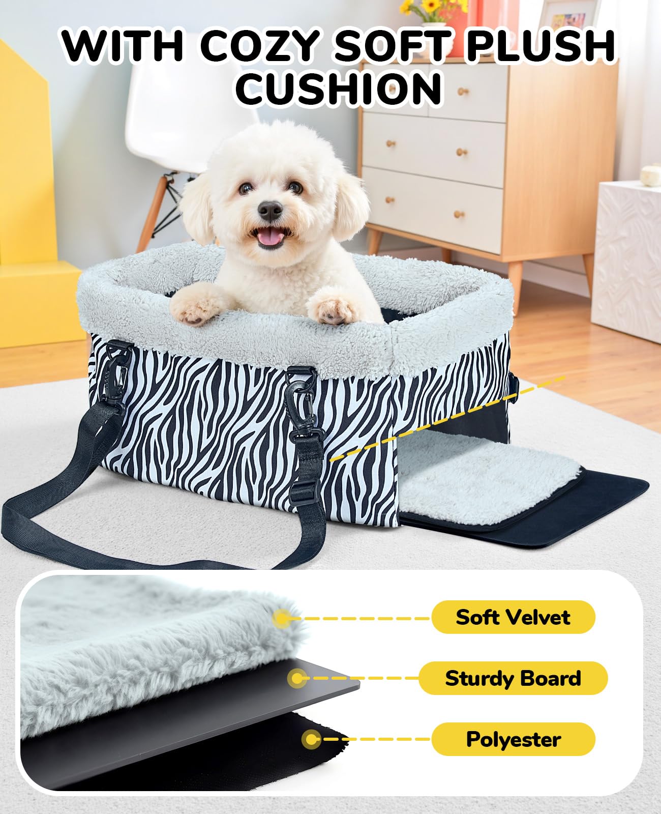 BurgeonNest car seat includes clip-on leash for secure travel during stops