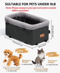 BurgeonNest dog car seat with metal frame provides sturdy travel support.