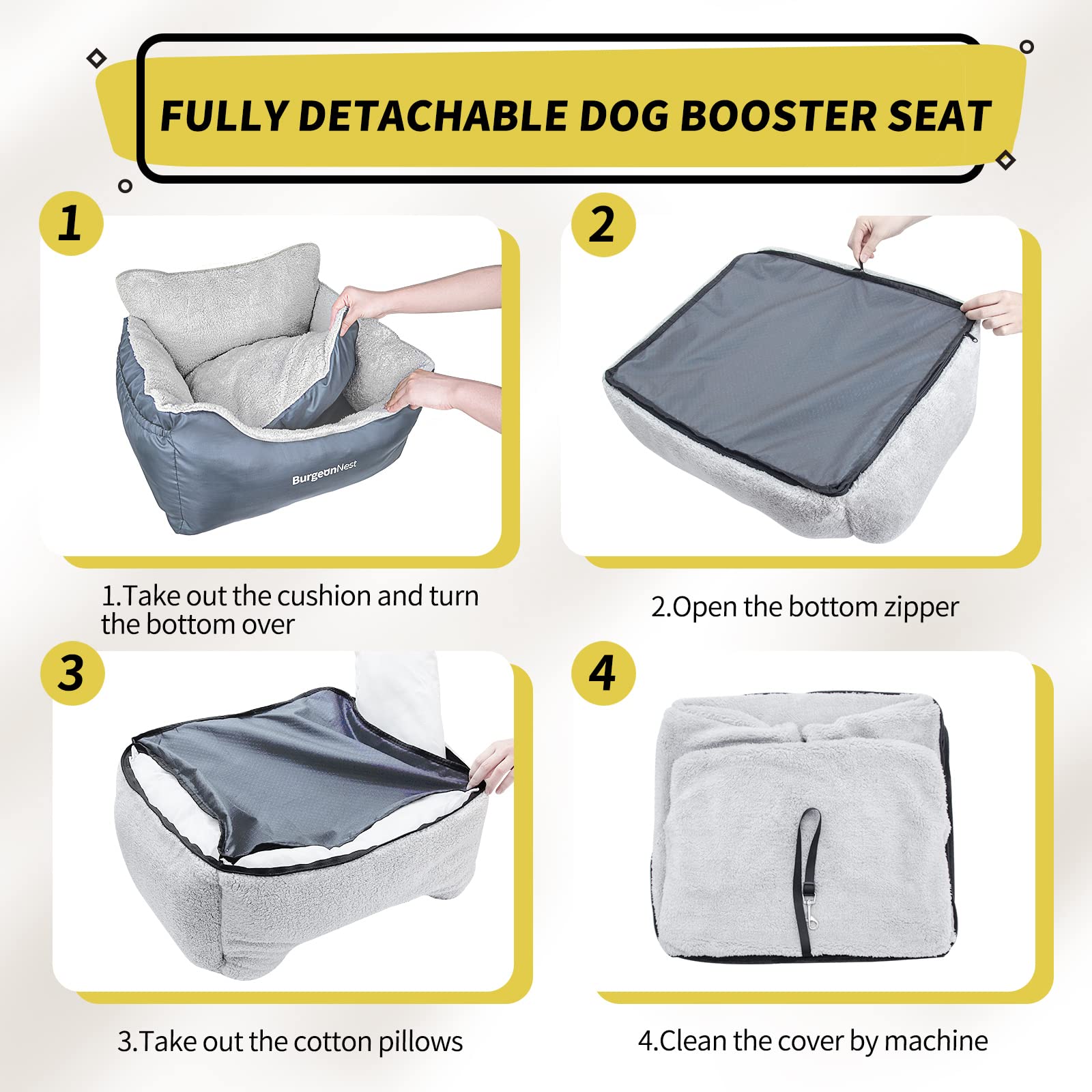 BurgeonNest dog car seat storage pockets keep essentials organized during travel