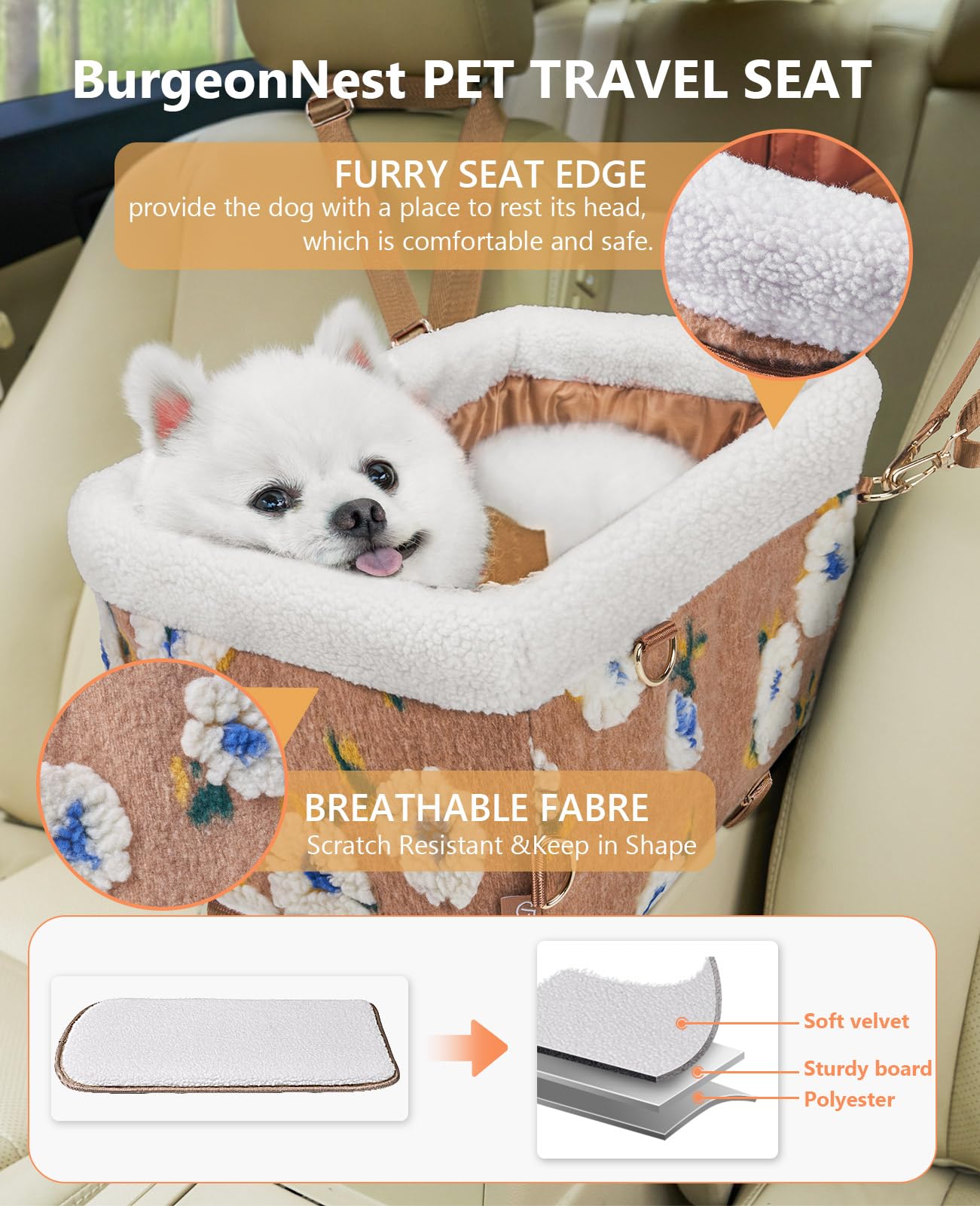 BurgeonNest double protection safety belts help keep pets restrained during travel.