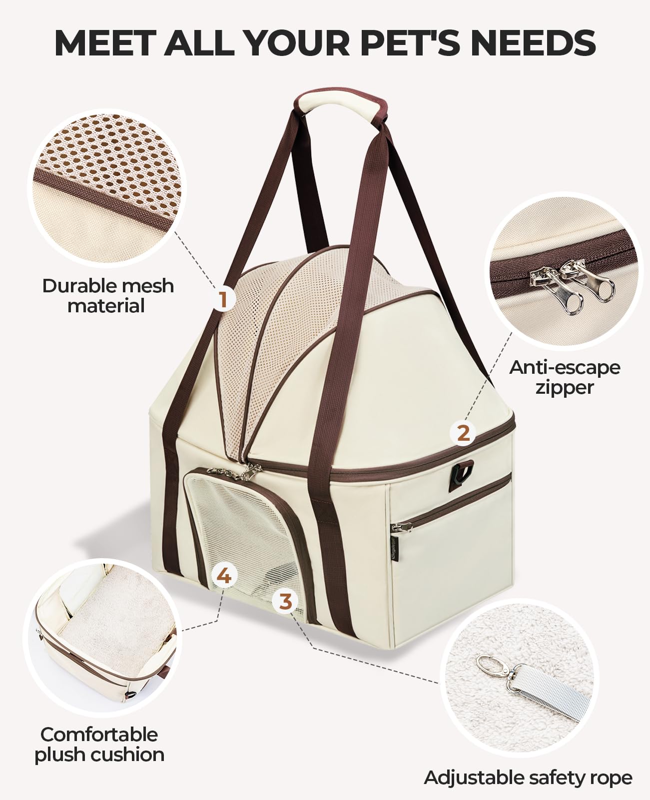 BurgeonNest front-pocket storage keeps treats and toys within easy reach.