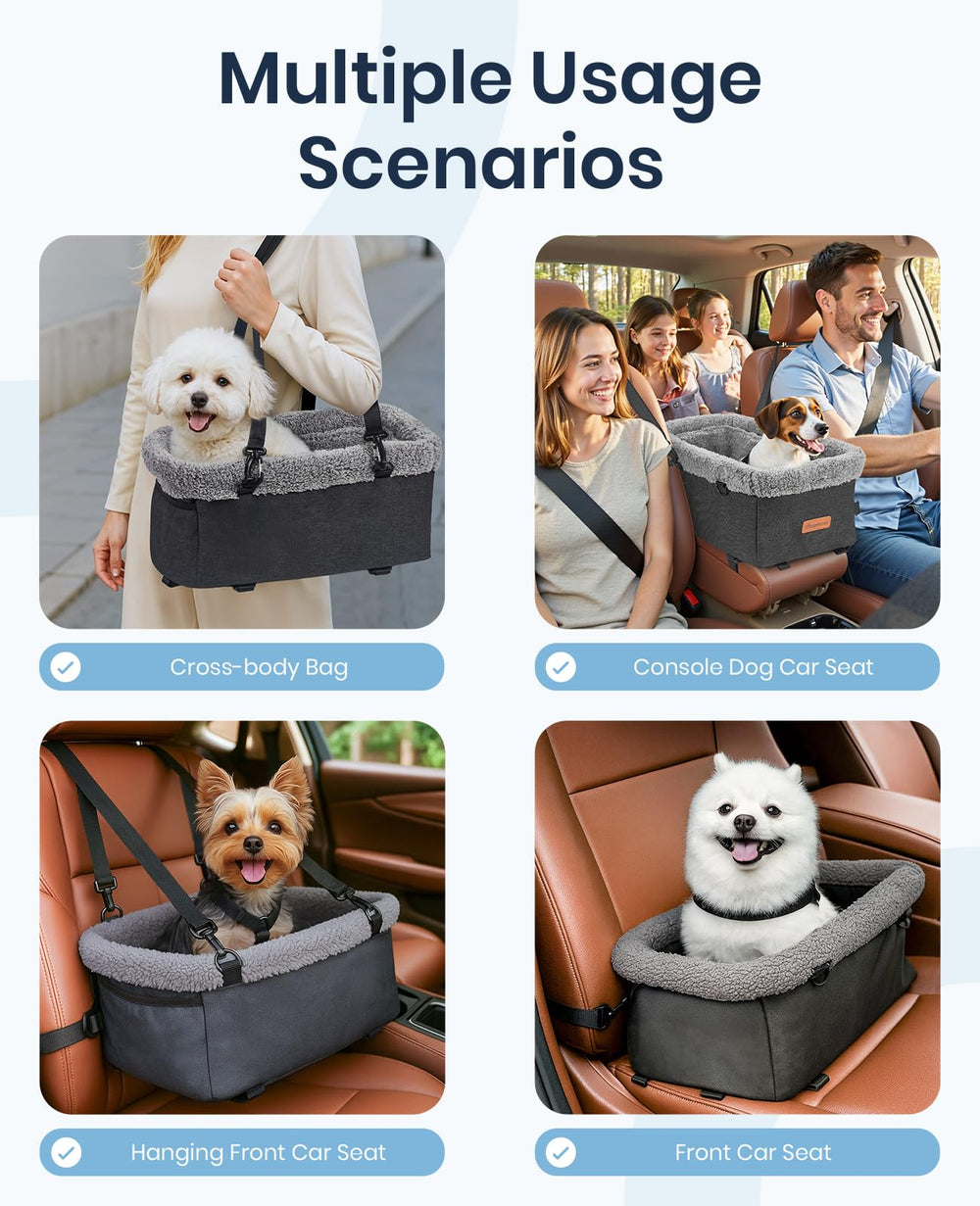 BurgeonNest small dog car seat measures 17.9 inches long for proper fit.