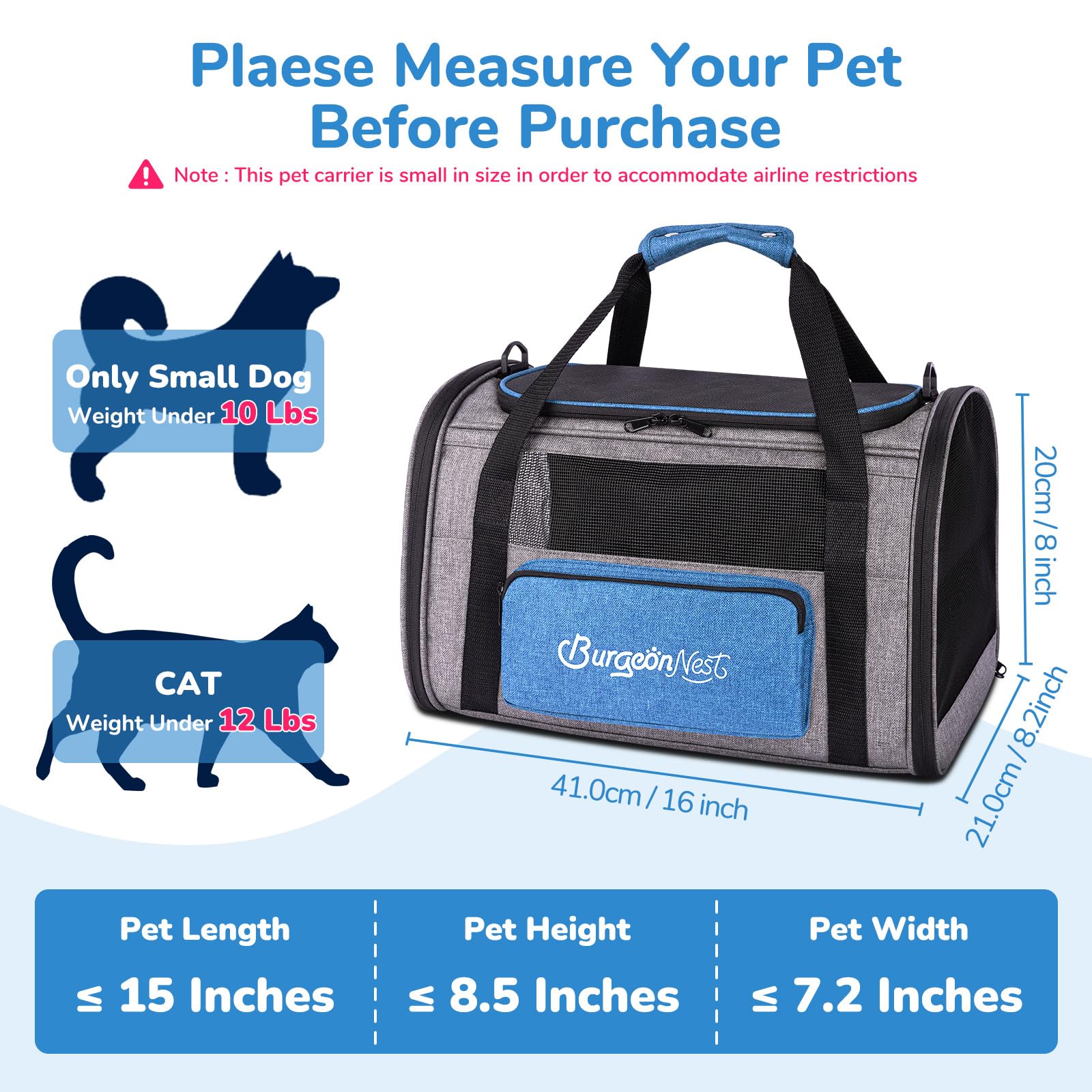 BurgeonNest soft-sided carrier with three doors enables easy pet entry.