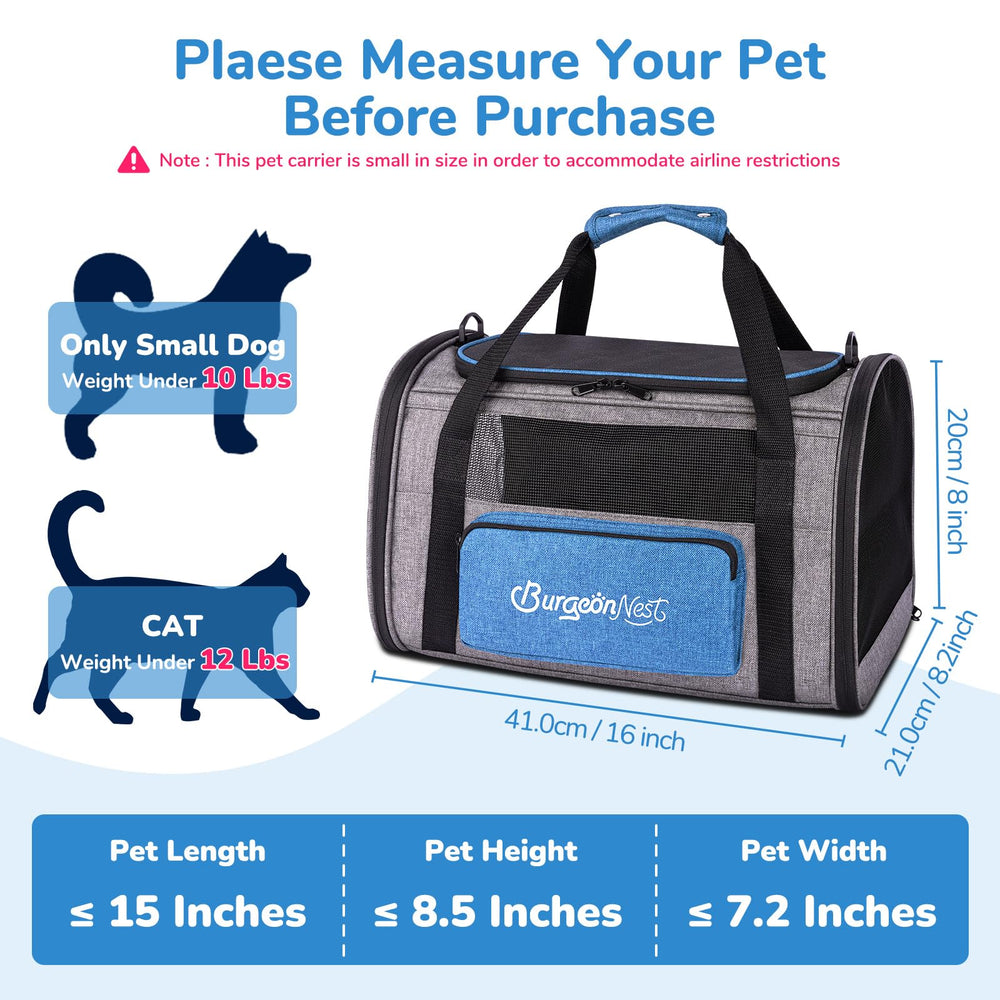 BurgeonNest soft-sided carrier with three doors enables easy pet entry.