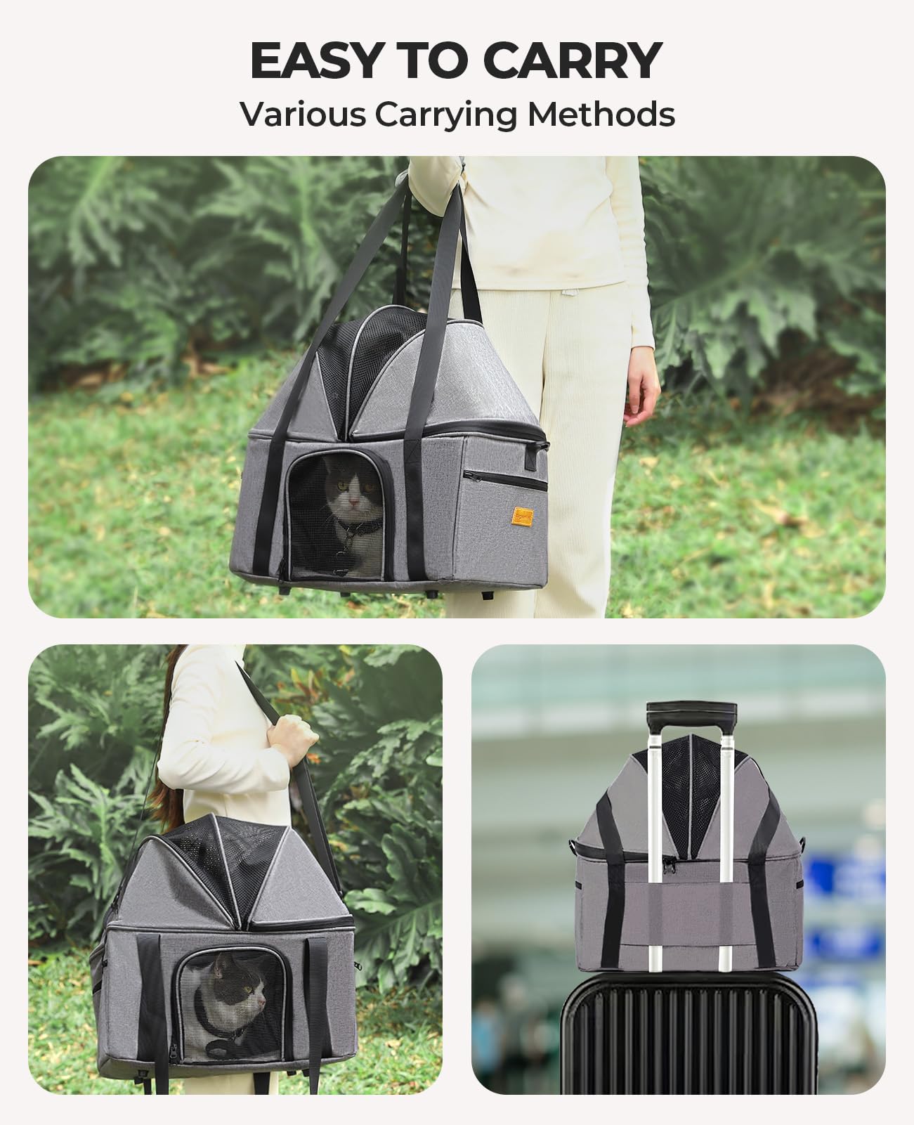BurgeonNest top-expandable cat carrier folded design for compact storage between trips.
