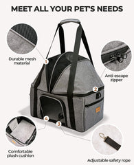 BurgeonNest top-expandable cat carrier interior cushion removable and washable for cleanliness.