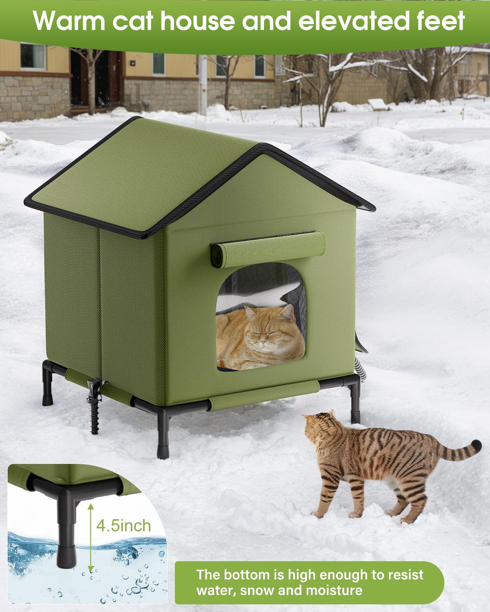 Butifoc heated outdoor cat house easy-assembly allows quick setup in minutes.