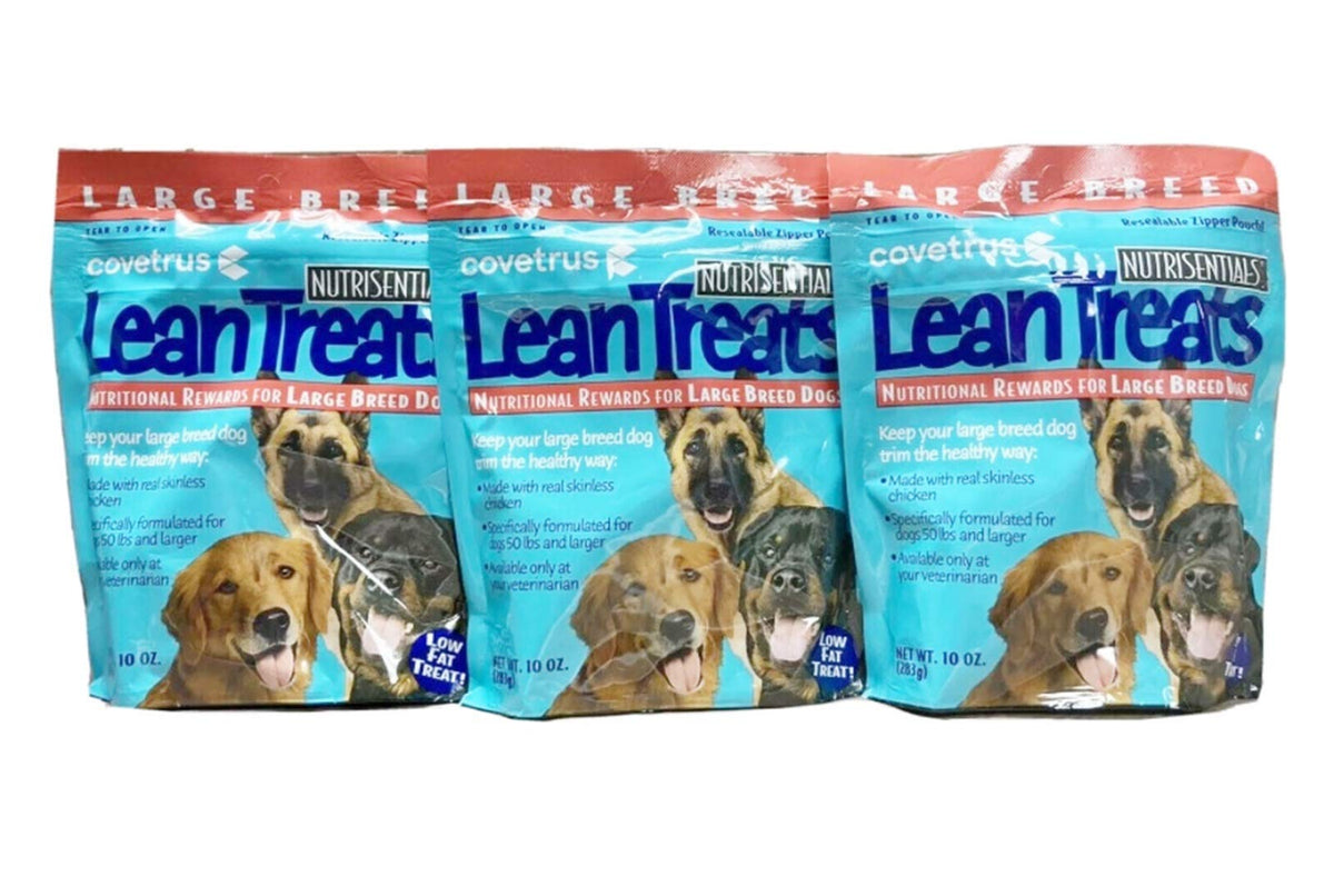 Butler Lean Treats large-dog 3-pack packaging highlights real skinless chicken flavor for training rewards.
