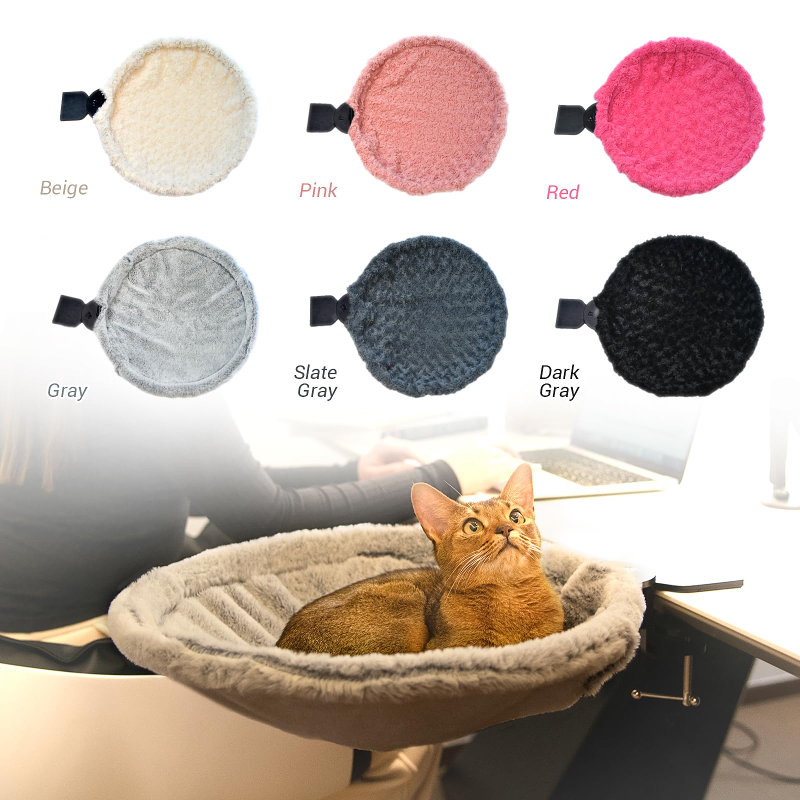 ButtonwoodNest desk cat bed designed for use in home offices and compact spaces.
