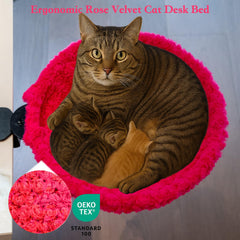 ButtonwoodNest desk cat bed material closeup captures ultra-soft faux rabbit fur