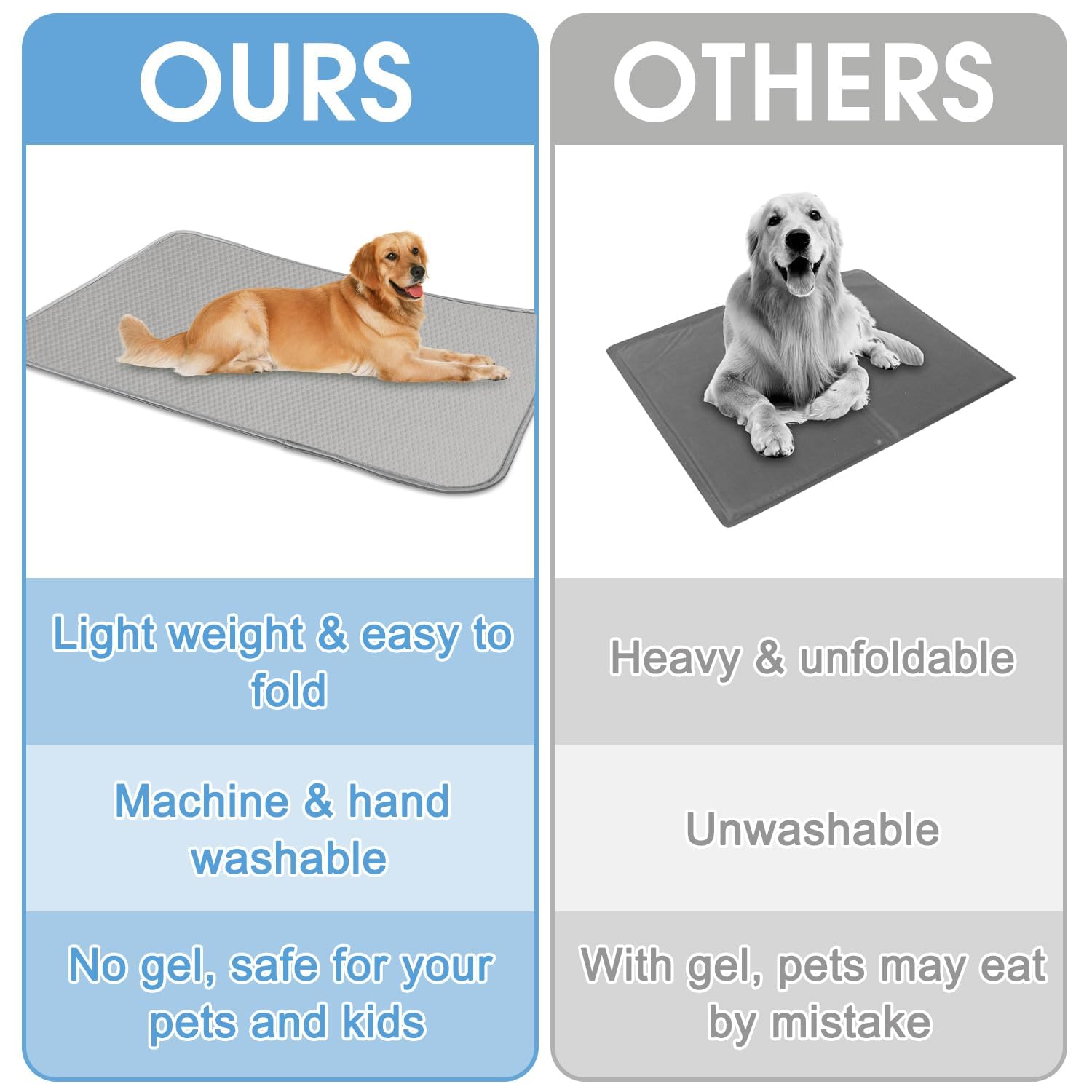Buvlnee cooling mat 40x28-size fits medium dogs and cats