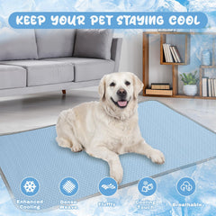 Buvlnee cooling mat folded portable demonstrates easy transport for travel.