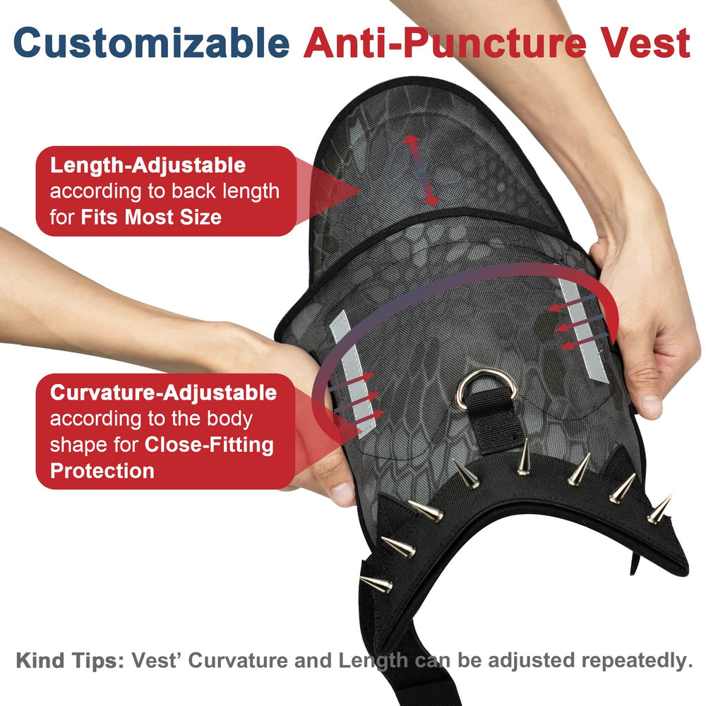 BUVUB dog protection vest side fit highlighting adjustable features for a snug, personalized fit.