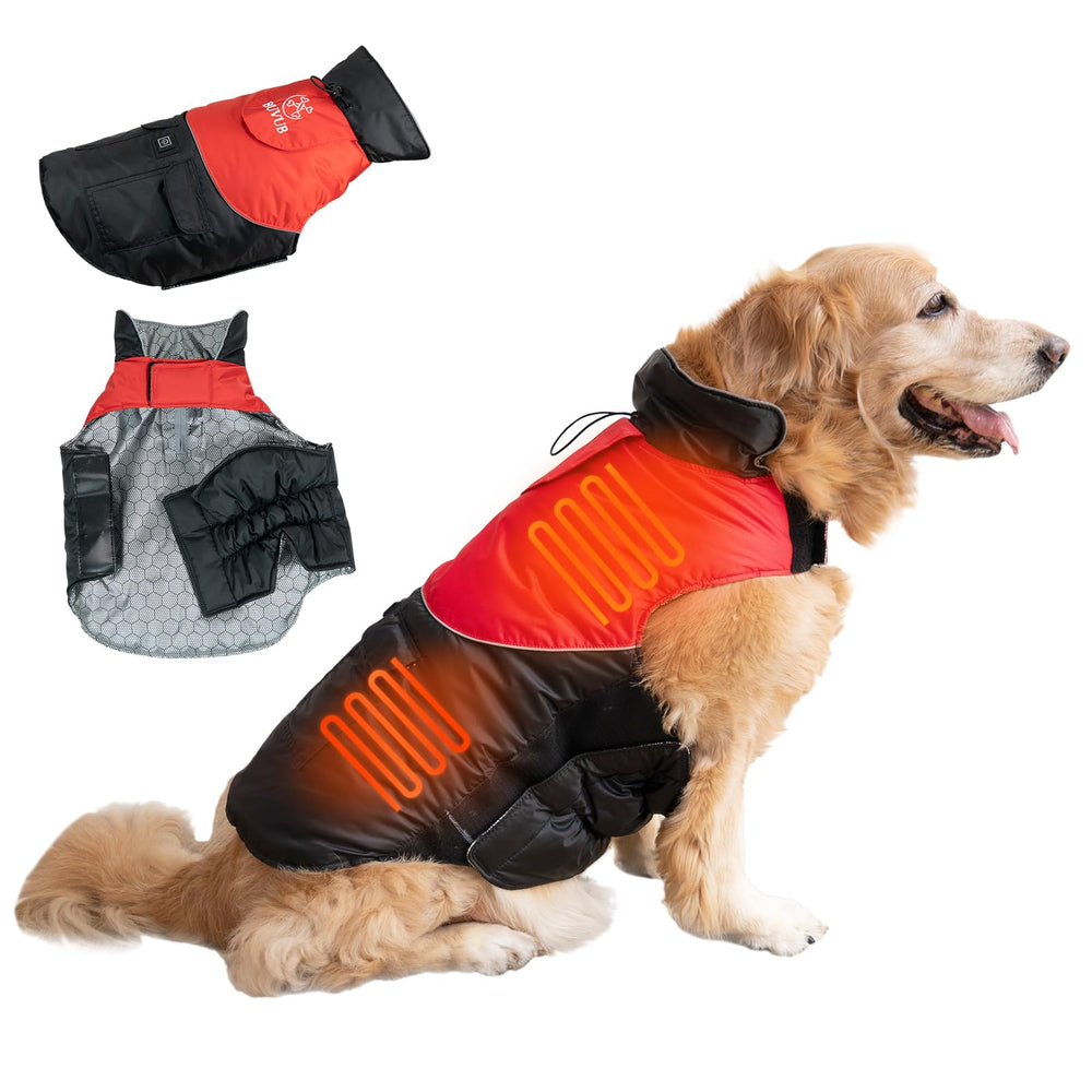 BUVUB heated coat back view shows full-coverage warmth for winter walks.