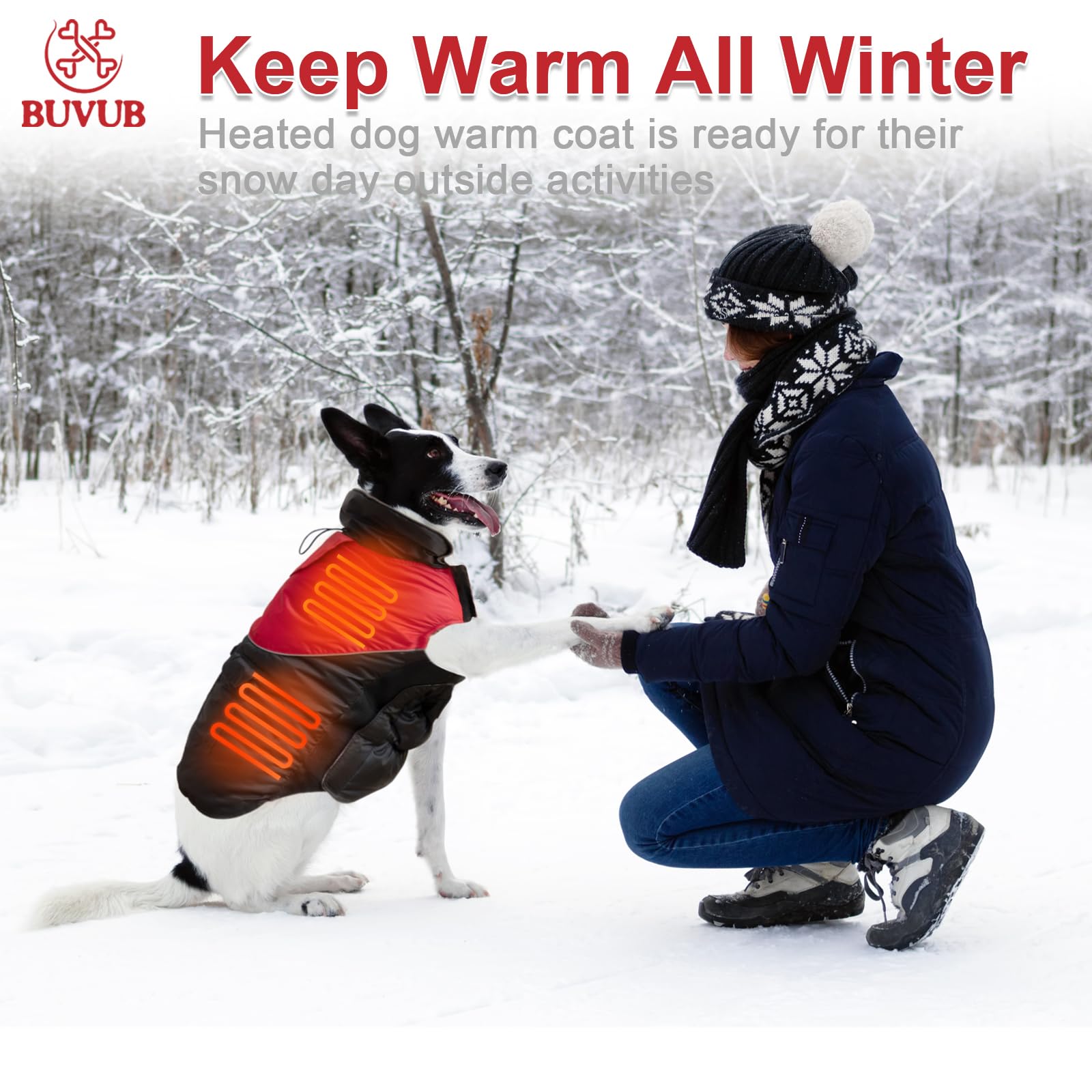 BUVUB reflective strips at night improve pet safety during evening walks.