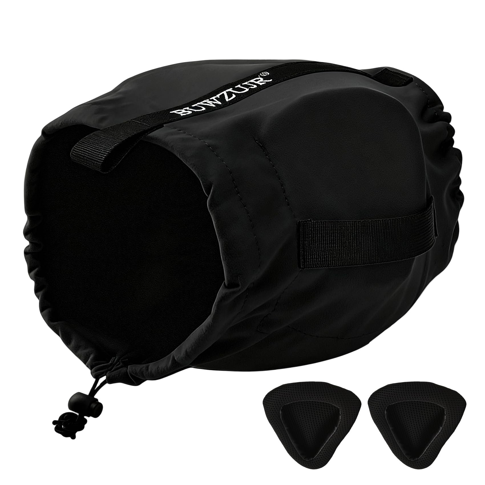 BUWZUJR dog ear muffs in black reduce loud sounds for small dogs