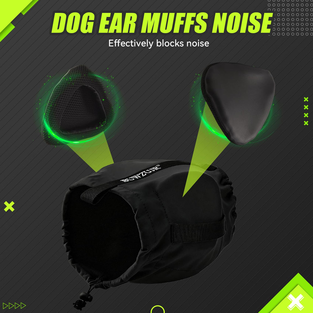 BUWZUJR small black ear muffs for all breeds’ safe listening