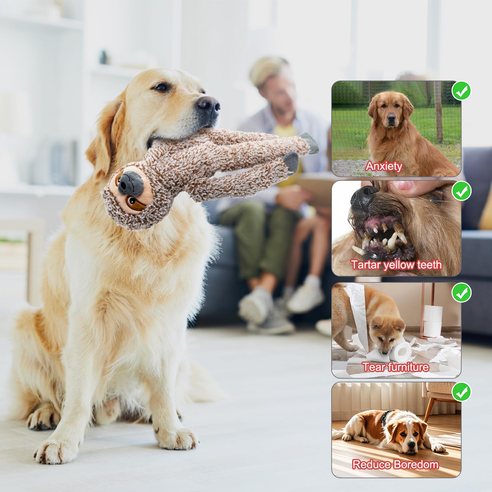 BUYPOW No-stuffing design reduces mess while keeping dogs engaged.