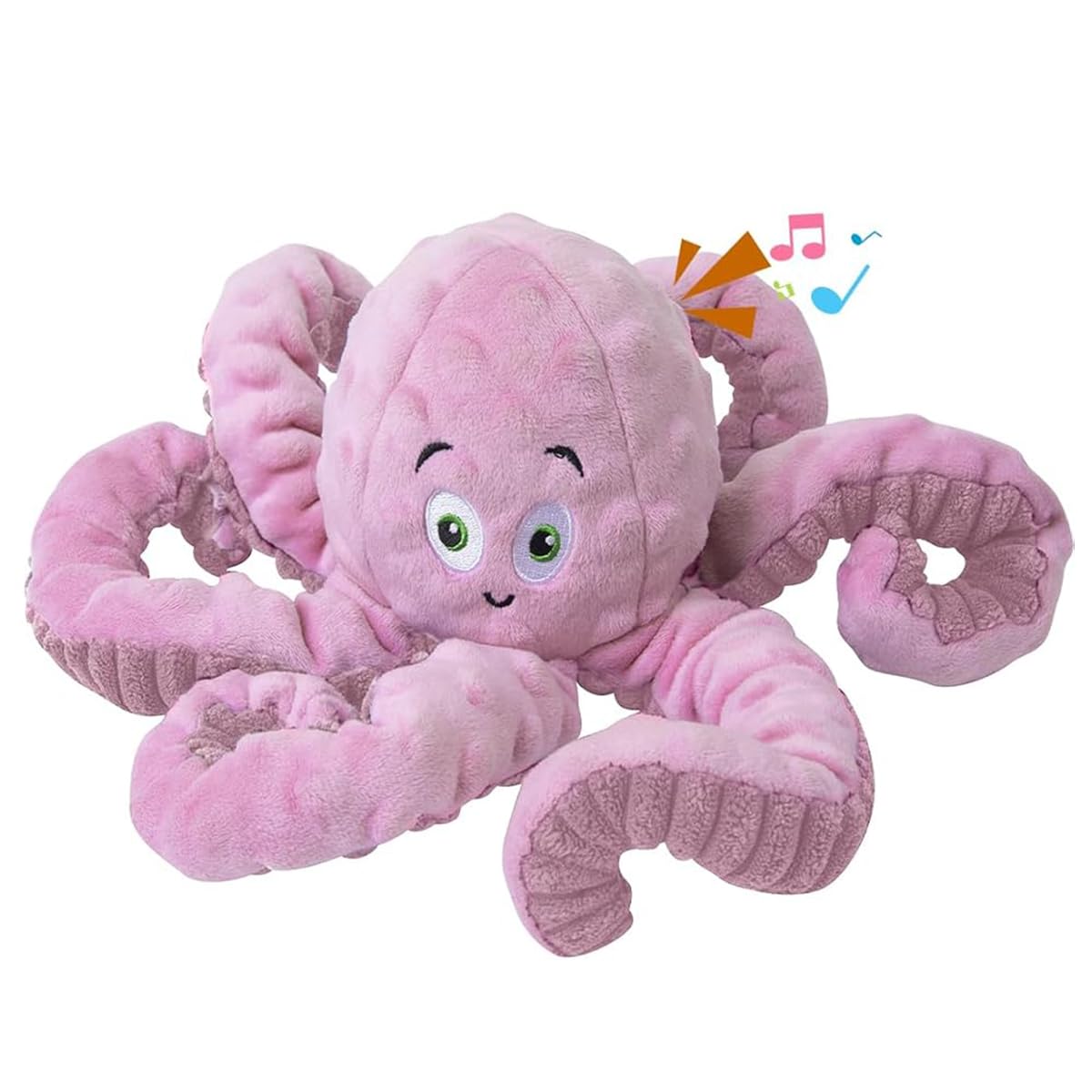 BUYPOW Octopus squeaky head closeup highlights the built-in squeaker for interactive play.