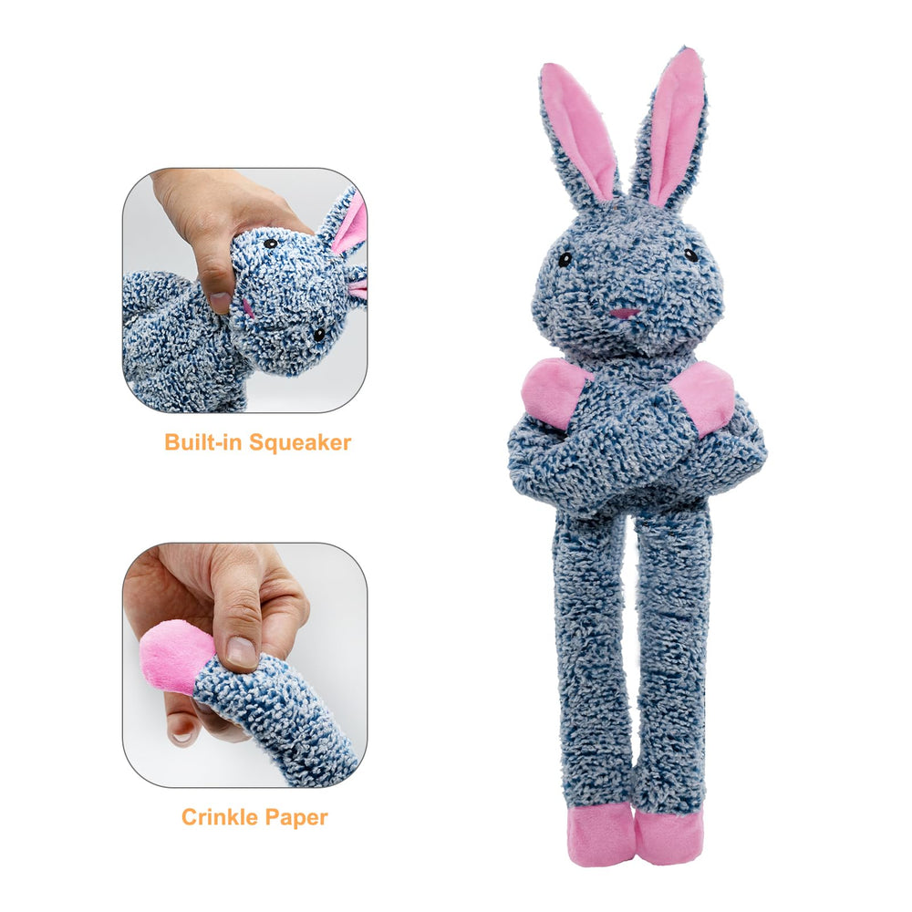 BUYPOW squeaky-crinkle dog toy head for attention during play.
