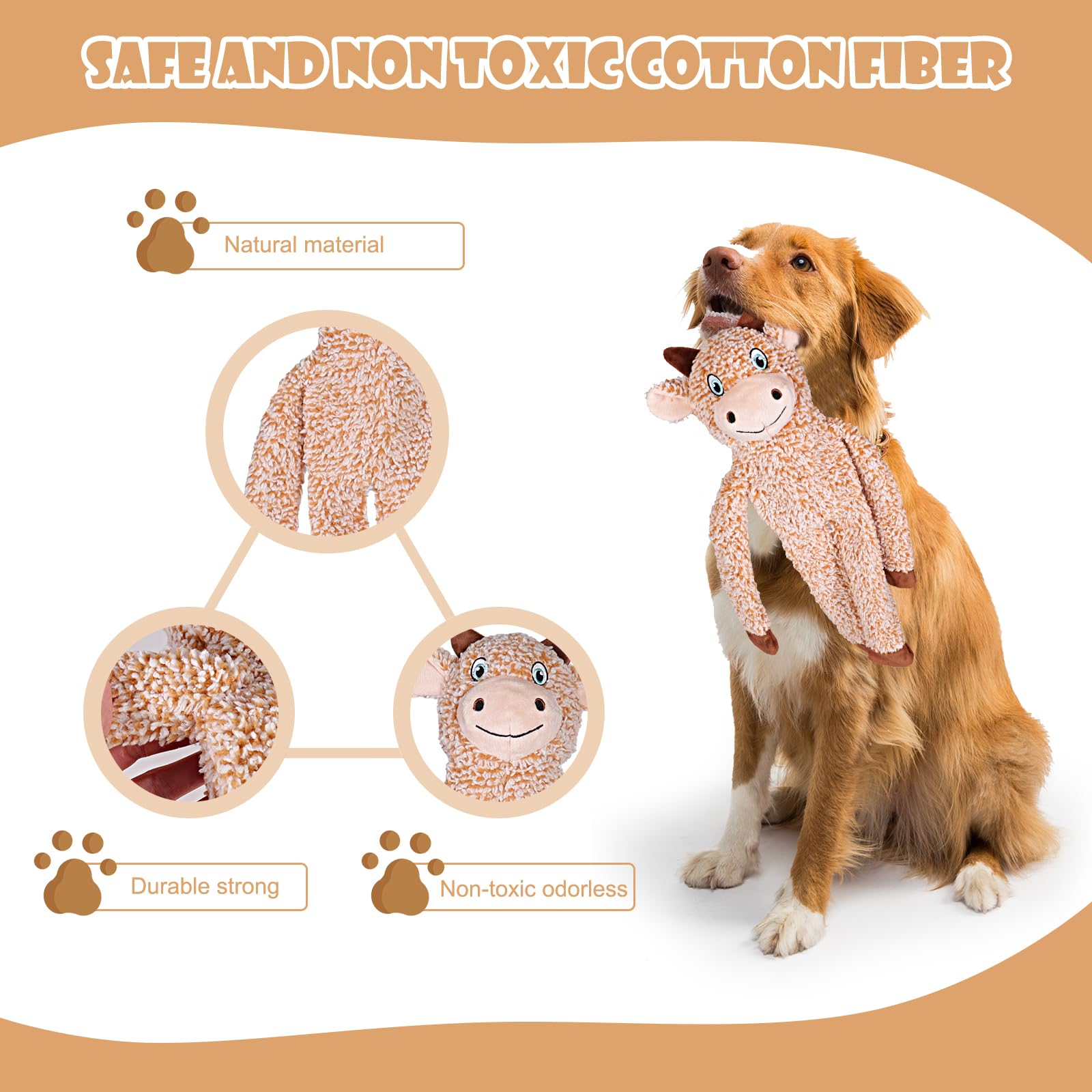 BUYPOW plush toy with waterproof fabric resists saliva and keeps stuffing clean.