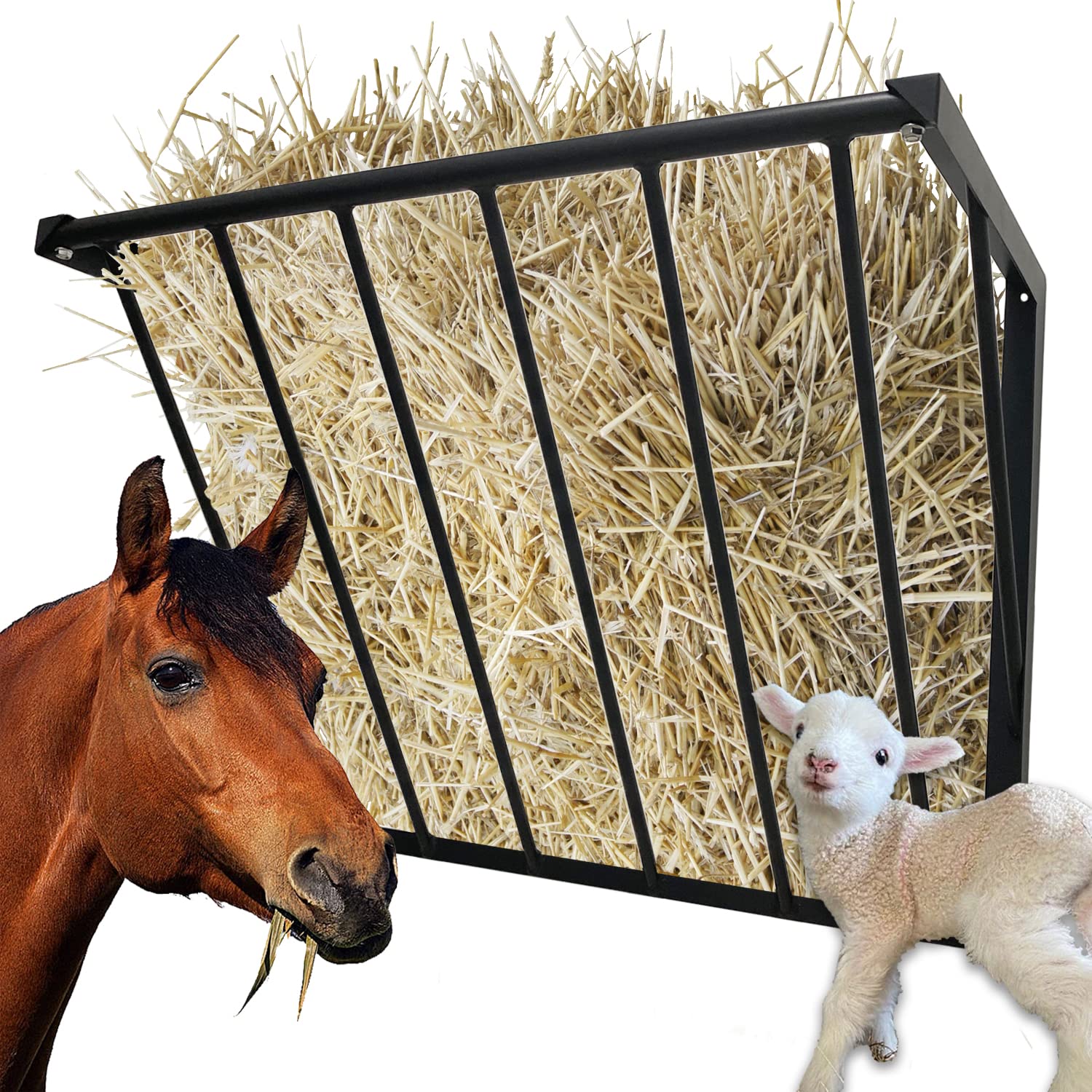 BUYYAH horse hay feeder farm-ready design reduces stall clutter.