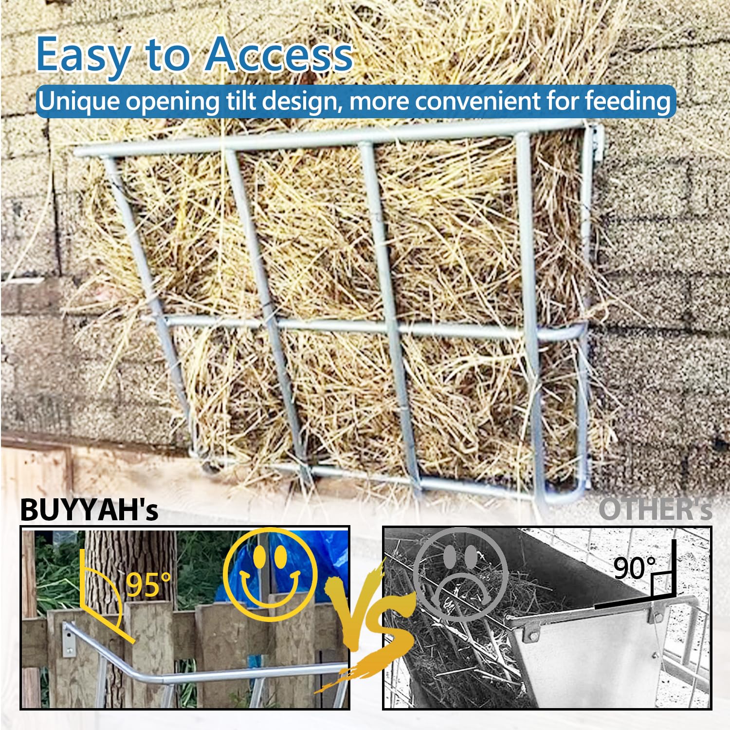 BUYYAH hay feeder includes installation tools for quick setup
