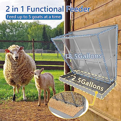 BUYYAH hay feeder side view highlighting sturdy iron frame and rust-resistant finish