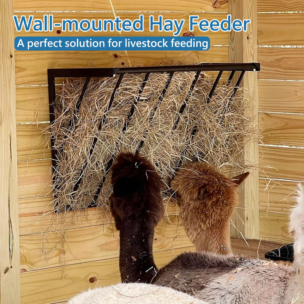 BUYYAH horse hay feeder wall-mounted installation saves floor space in barns.