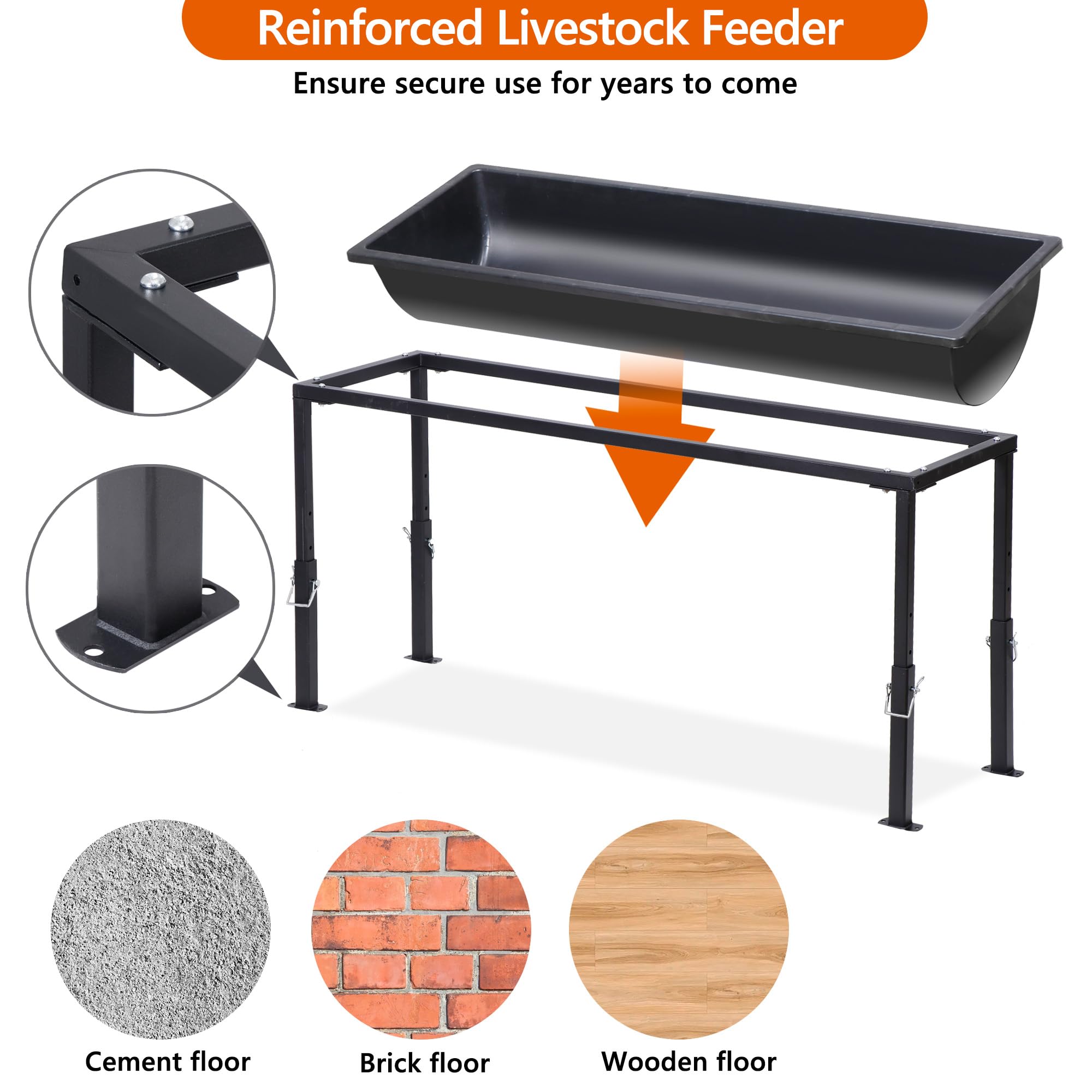 Buyyah Large-Capacity Feeder filled with feed illustrates up to 66 lbs capacity.