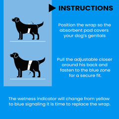 BV Dog Wraps fur-friendly fastening shown for a comfortable, irritation-free fit.