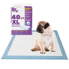 BV Puppy Pads XL 40-count box packaging for bulk training across homes
