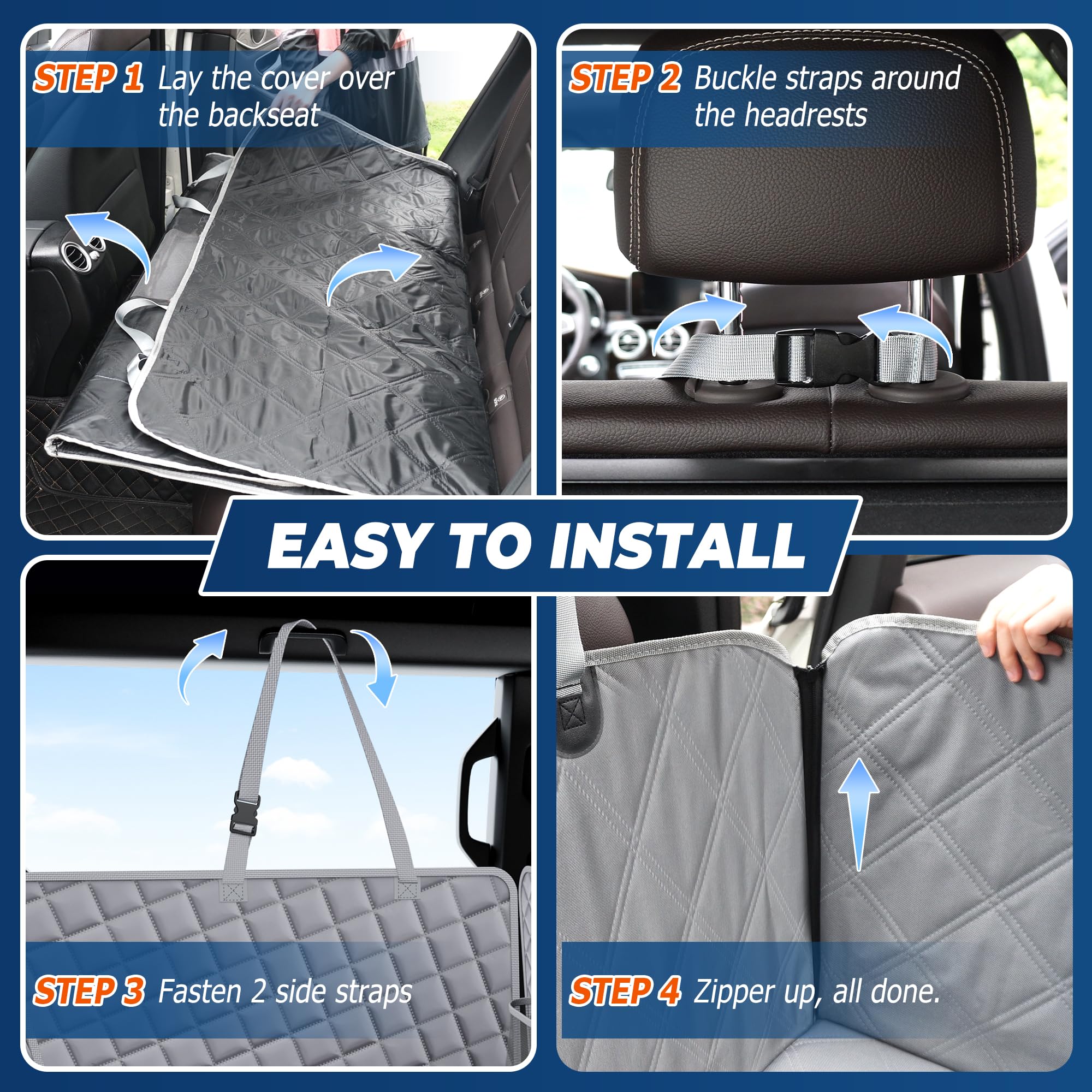 Bwakd XXL dog seat cover easy-clean and foldable for travel
