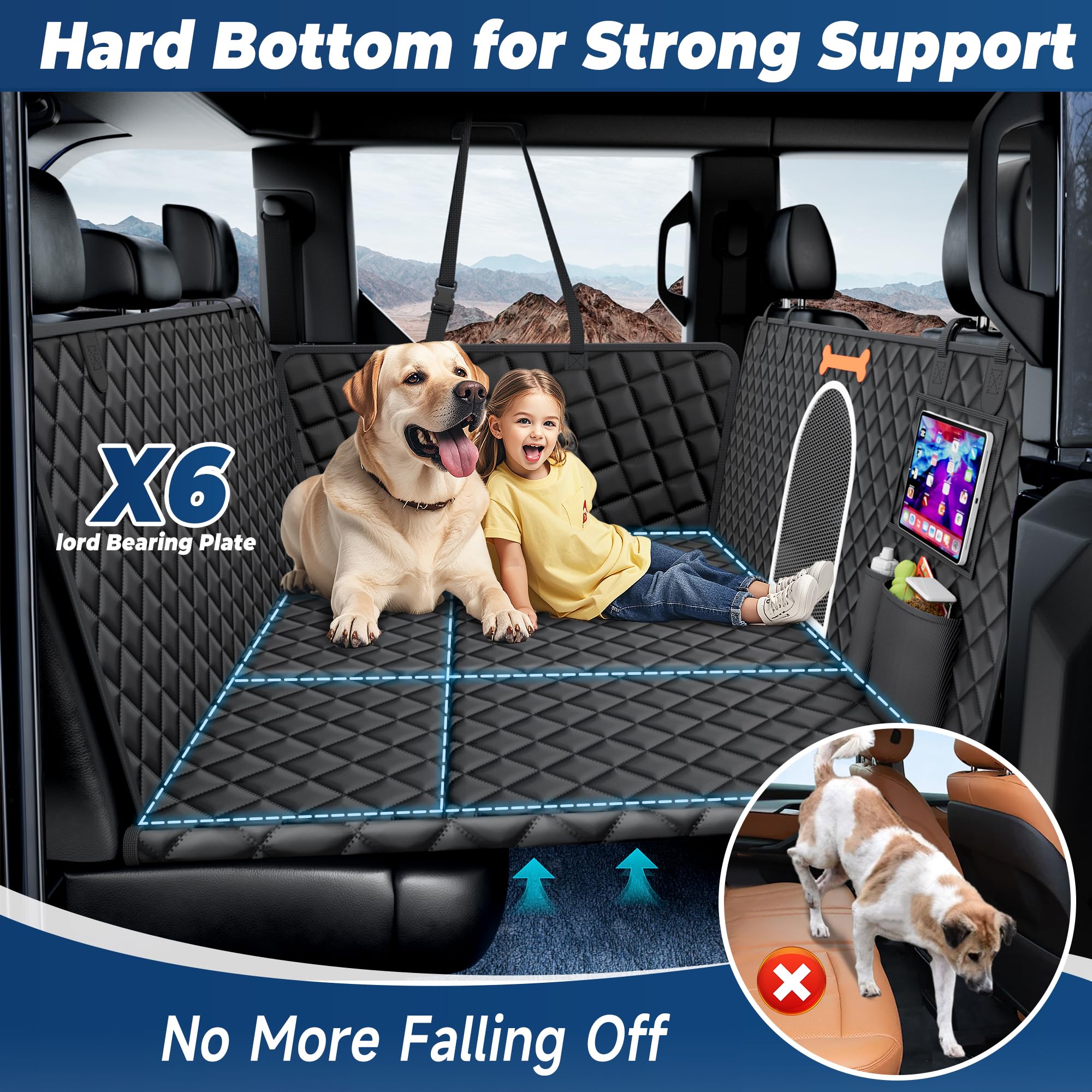 Bwakd XXL seat cover with 400lb capacity supports large dogs safely