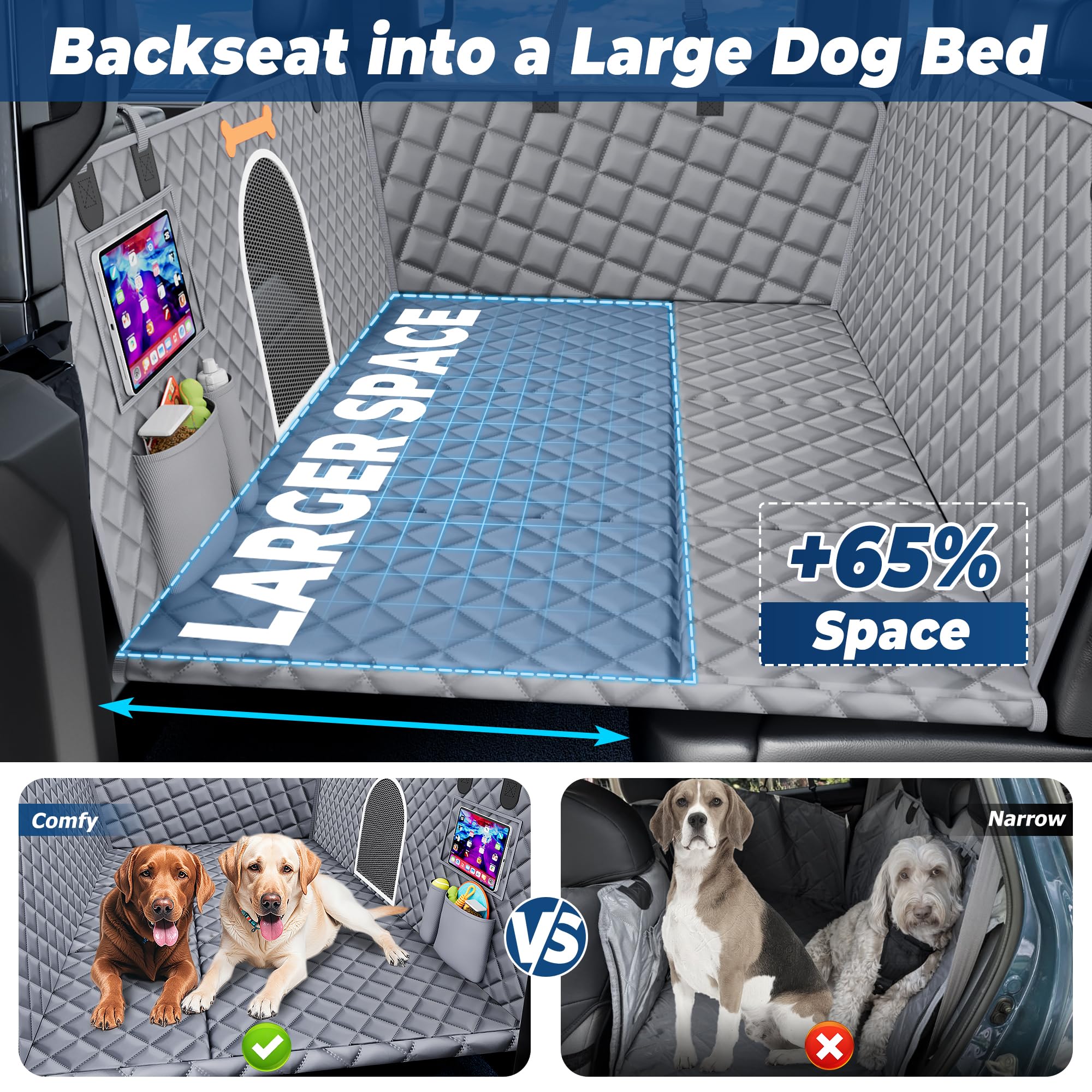 Bwakd XXL dog seat extender hard bottom displaying sturdy support for large dogs