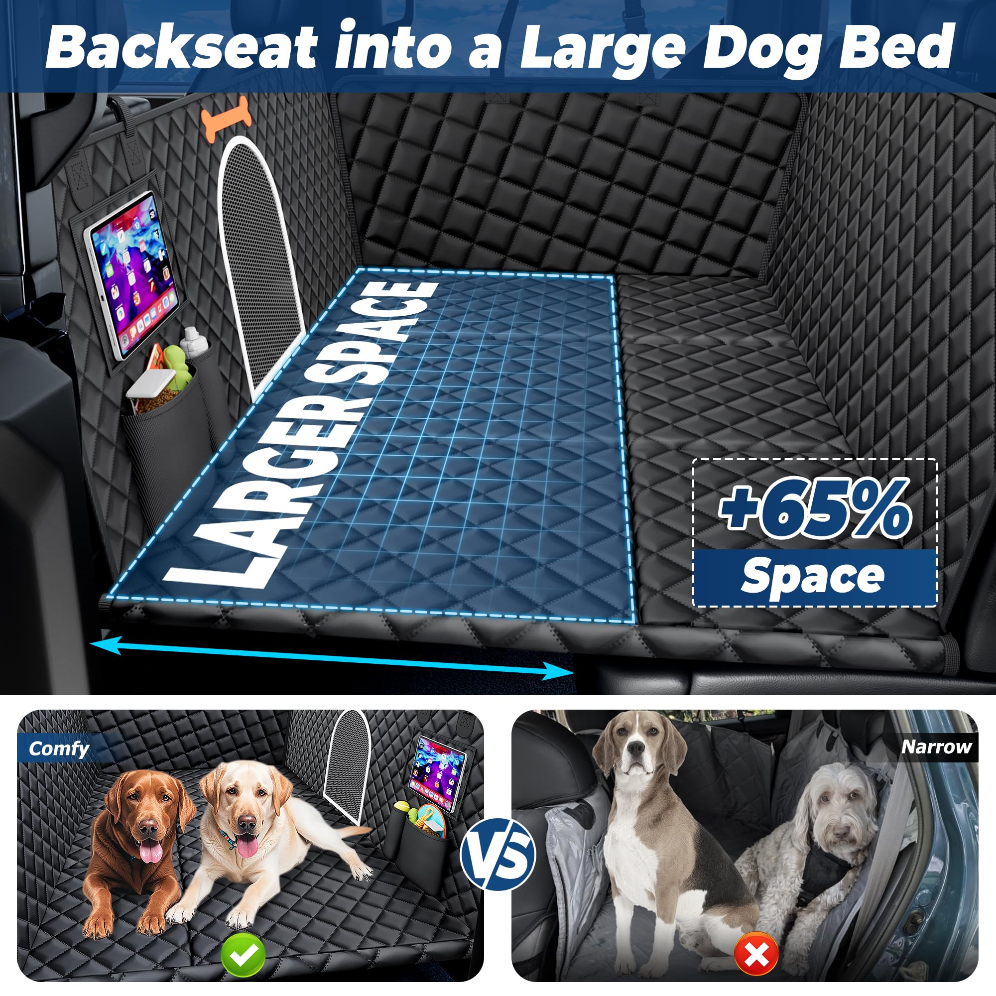 Bwakd XXL dog seat cover waterproof fabric protects from spills and dirt