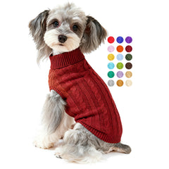 Bwealthest dog sweater turtleneck back view for cozy warmth during walks.