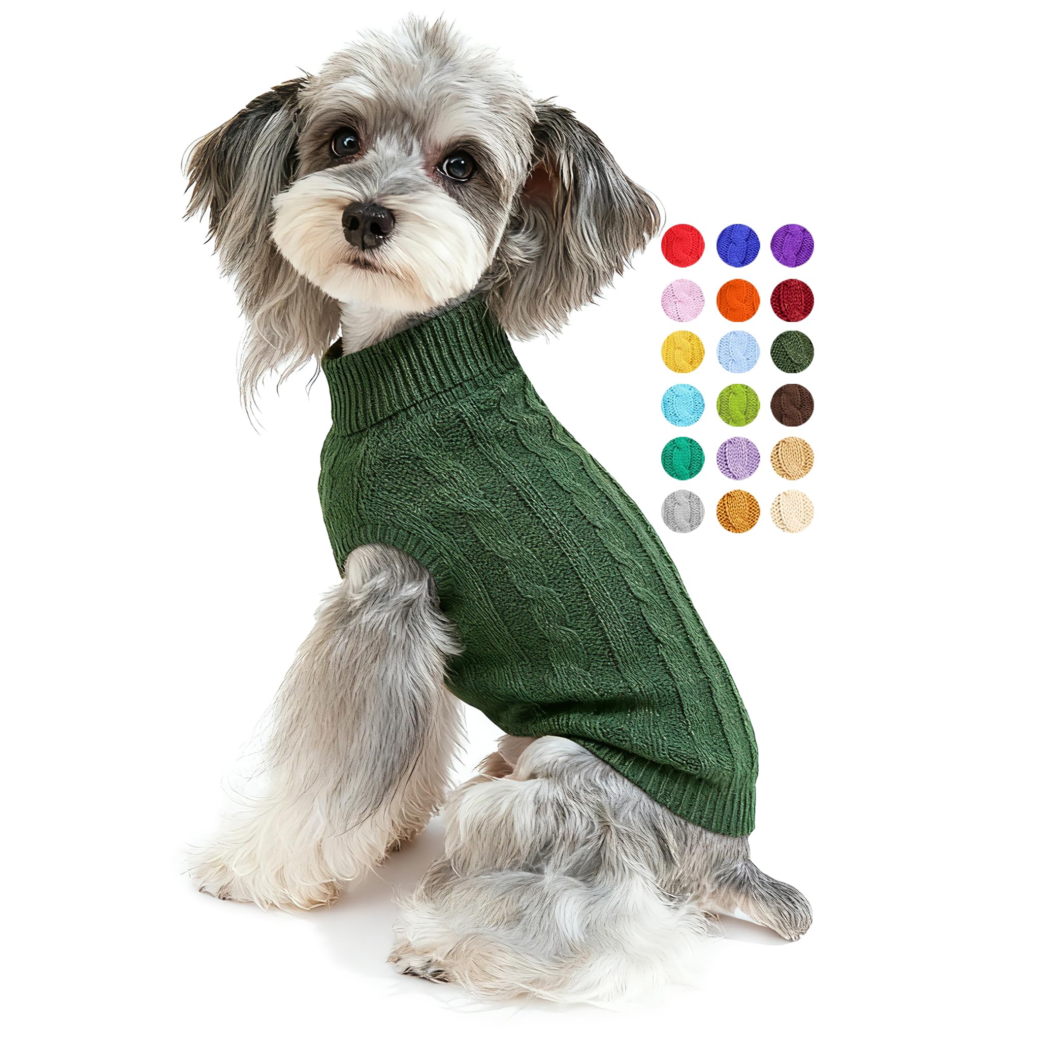 Bwealthest dog sweater back view shows cozy turtleneck knit for chilly outdoor strolls.