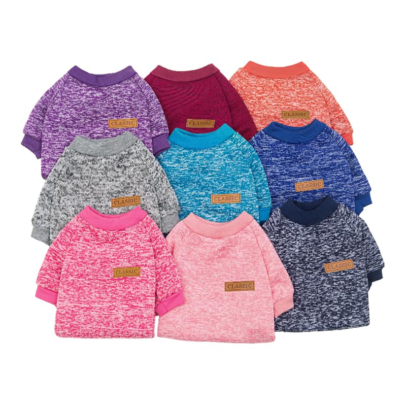 Bwealthest dog-sweaters-model-wearing-2-pack shows versatile use during cold-season walks.