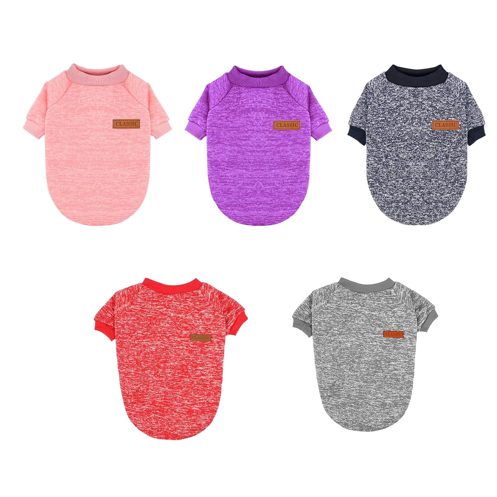 Bwealthest two-pack dog sweaters in grey provide soft warmth and easy care.